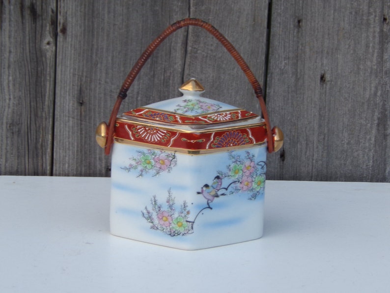 Antique Porcelain Foreign Japanese Tea Biscuit Cookie Jar Hand Etsy UK