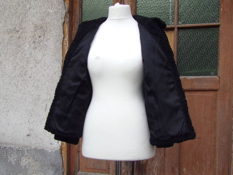 Real Fur Jackets Astrakhan Persian Lamb Fur Coat Black Size 10 Women/'s Astrakhan Jackets Autumn Winter Outerwear Women Coat