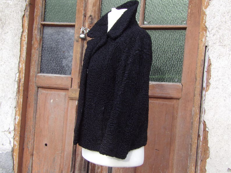 Real Fur Jackets Astrakhan Persian Lamb Fur Coat Black Size 10 Women/'s Astrakhan Jackets Autumn Winter Outerwear Women Coat