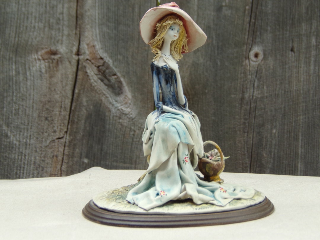 Vintage E. Tezza Unique Italian Porcelain Figurine Hand Sculpted and