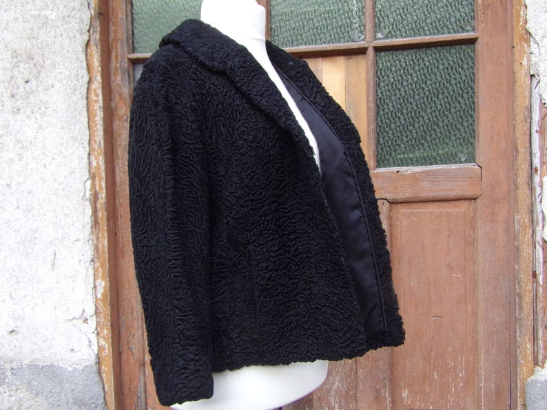 Real Fur Jackets Astrakhan Persian Lamb Fur Coat Black Size 10 Women/'s Astrakhan Jackets Autumn Winter Outerwear Women Coat