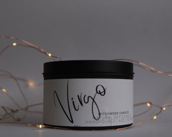 Virgo Zodiac Candle - Fig & Cassis Scented, Vegan Soy Wax