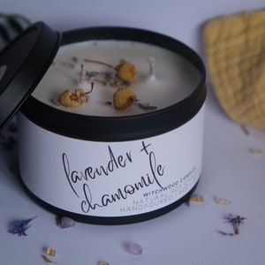 Lavender and chamomile soy candle, floral scented candle, vegan gift idea, natural candle candle, floral candle, handmade uk