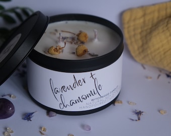 Lavender Chamomile - natural vegan soy candle - Valentine’s Day candle gift - gardener floral scented