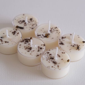 Coffee and Vanilla scented soy tea light candles, vegan tea lights, handmade UK image 1