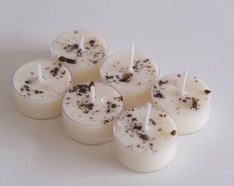 Coffee and Vanilla scented soy tea light candles, vegan tea lights, handmade UK