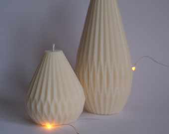 Lantern pillar candle, small pear pillar candle, soy pillar candle, vegan gift, geometric candle