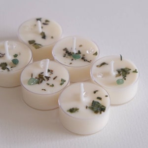 Apple and Mint scented soy tea lights, vegan tea light gift set, handmade UK