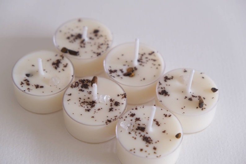 Coffee and Vanilla scented soy tea light candles, vegan tea lights, handmade UK image 4