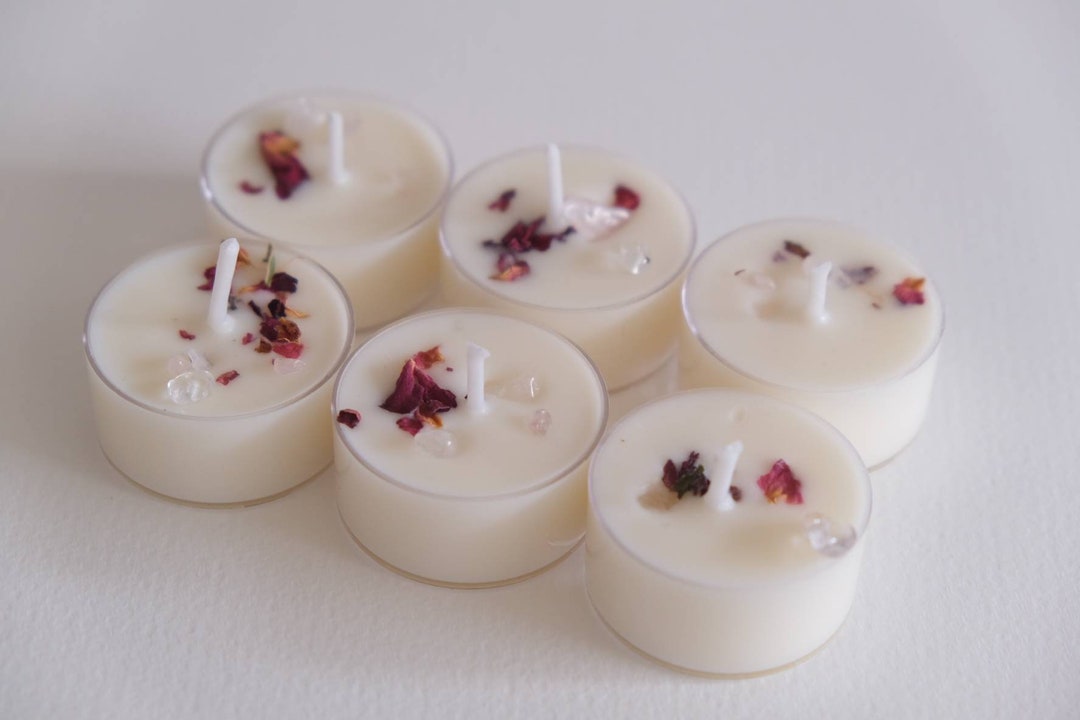 Rose and Vanilla Scented Tea Light Candles Vegan Tea Lights Etsy