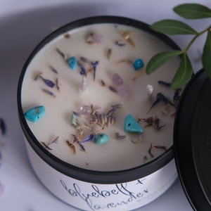 Bluebell and Lavender handmade soy candle, vegan gift idea, handmade UK image 4