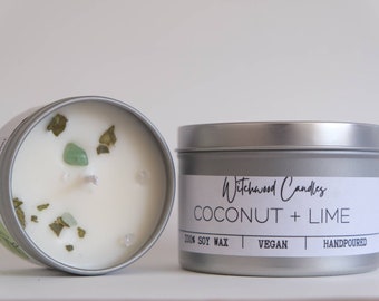Coconut and Lime handmade soy candle, vegan gift idea, summer scented candle, minimalist candle, handmade UK