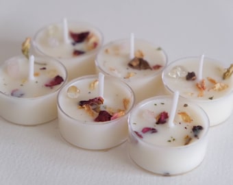 Vela navideña con aroma a jazmín y geranio - Vela vegana - Hecha a mano en el Reino Unido