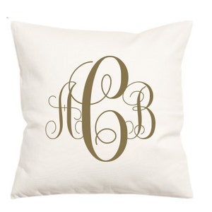 Couverture doreiller monogramme, monogramme, oreiller, décor de maison, oreiller monogrammé, taie doreiller, monogramme, oreiller monogramme, monogrammé, décor image 1