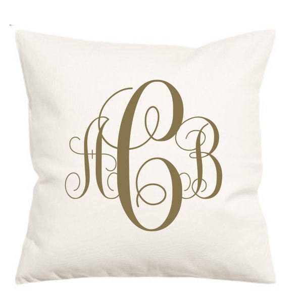 Monogram Pillow Case Etsy