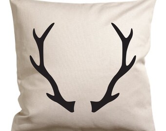 Antler Pillow Cover, Antlers, Pillow, Home Decor, Antlers Pillow, Pillow Case, Boys Room, Boy Pillow, Camping Pillow, Hunting Decor, Decor