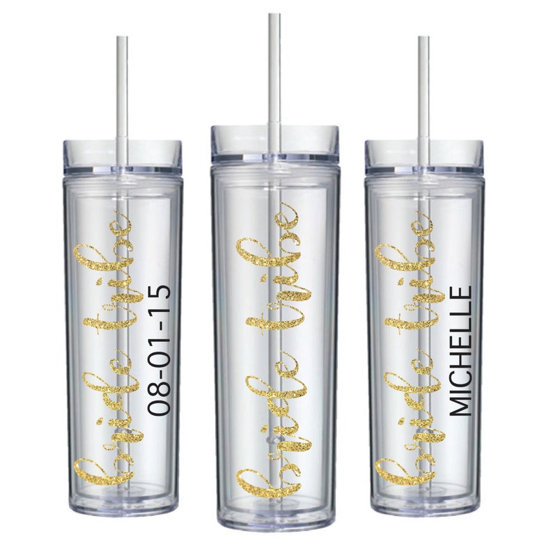 Bride Tribe Tumbler, Bridesmaid Gift, Gift, Flower Girl, Bridal Party, Personalized Tumbler, bride tribe, Wedding Tumbler, Tumbler, tribe image 1