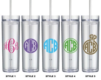 Monogrammed Tumbler, Personalized Tumbler, Bridesmaid Gift, Gift, Flower Girl, Bridal Party, Monogram, Wedding Tumbler, Tumbler, Monogrammed