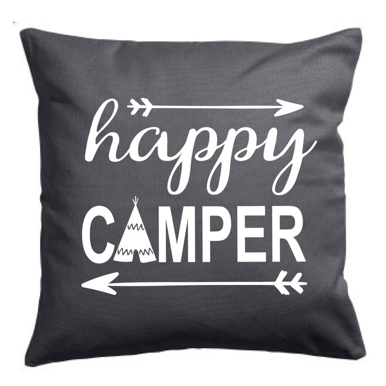 Happy Camper Pillow Cover Happy Camper Pillow Home Decor Etsy