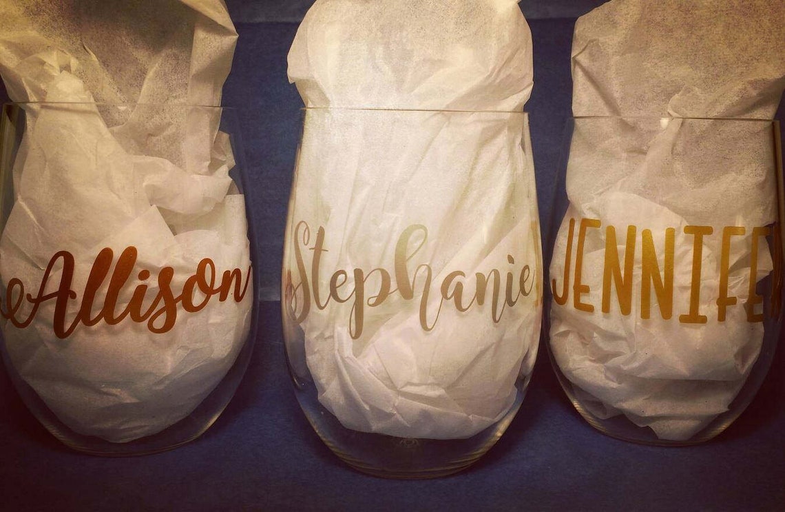 Personalized Plastic Wine Glasses Personalized Stemless Wine Etsy