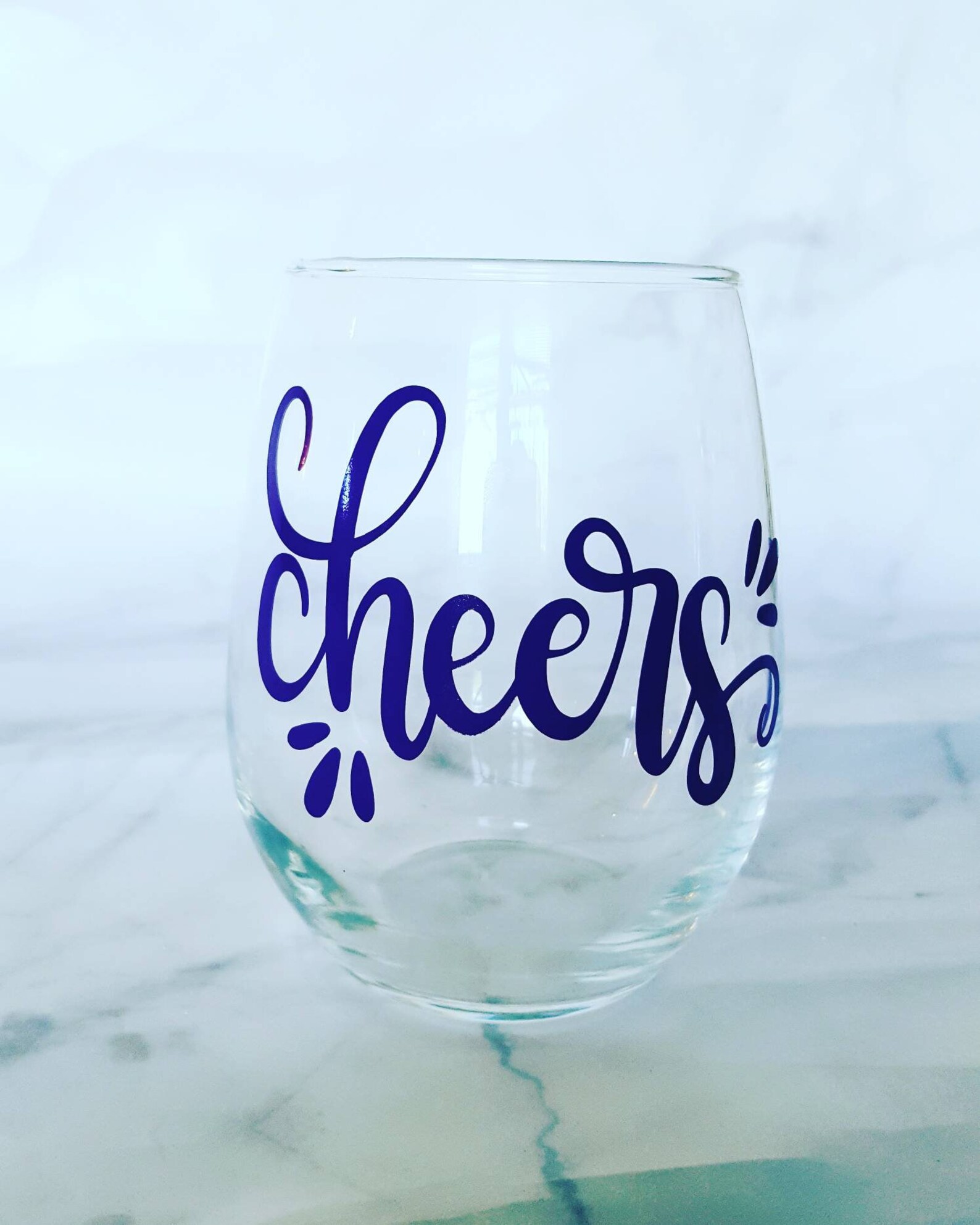 Cheers Stemless Wine Glass Party Wine Glasses Wine Glass Etsy