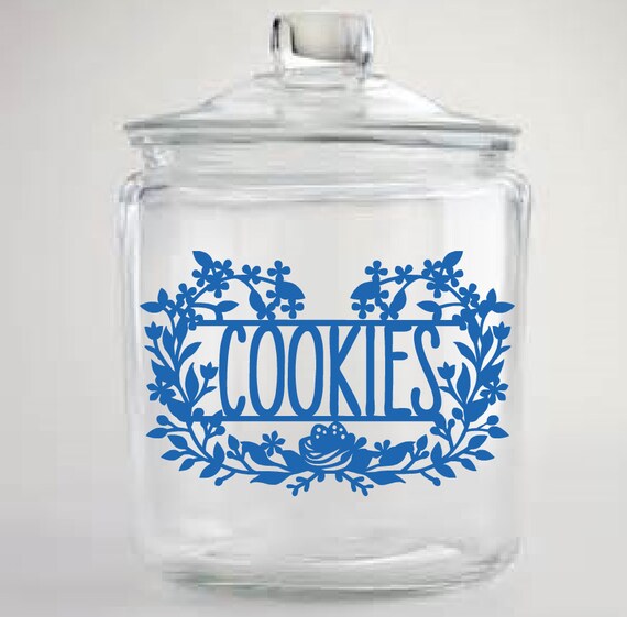 Cookie Jar Label Kitchen Canister Labels Cookies Decal Etsy