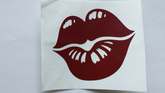 Smooch Kiss Lipstick Hot Lips Vinyl Decal // Sticker Choose Color /& Size