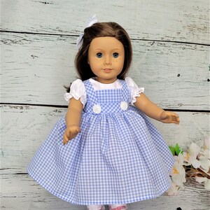 Robe inspirée de Dorothy pour une poupée de 18 pouces telle qu'American Girl, et d'autres image 3