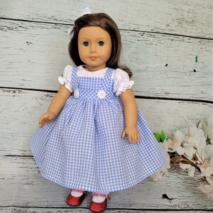 Robe inspirée de Dorothy pour une poupée de 18 pouces telle qu'American Girl, et d'autres image 1