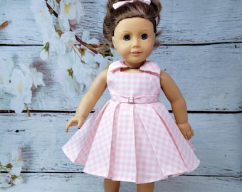 Summer is a handmade dress for an 18 inch doll such as American Girl and others