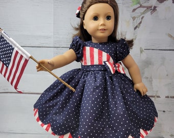 Miss USA is a handmade dress for an 18 inch doll such as American Girl and others