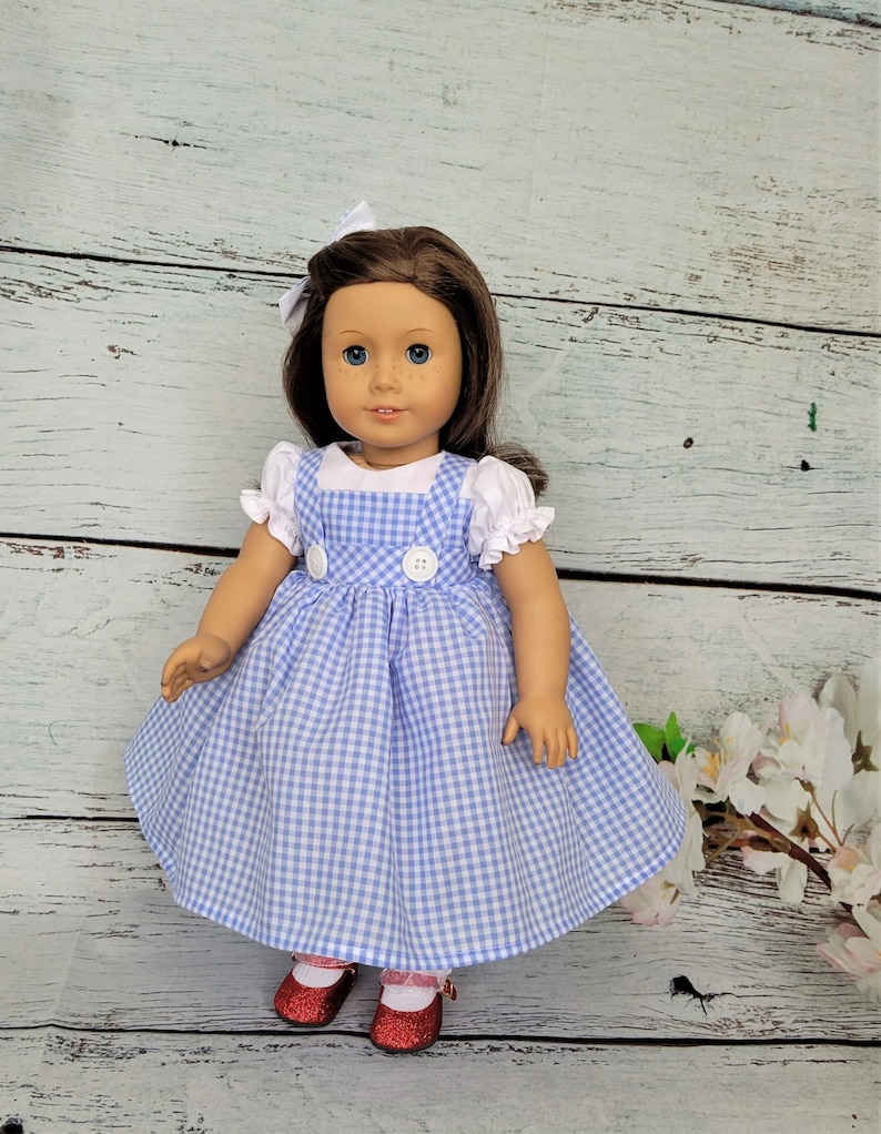 Robe inspirée de Dorothy pour une poupée de 18 pouces telle qu'American Girl, et d'autres image 1