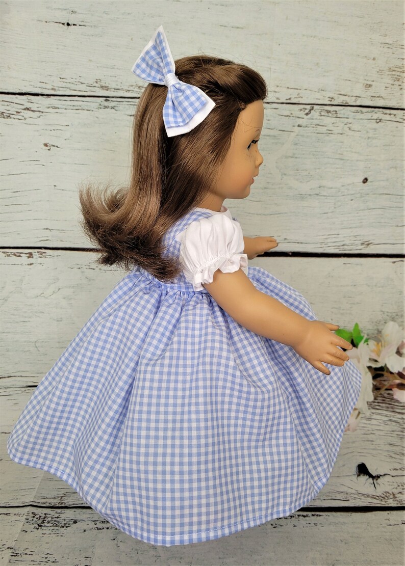 Robe inspirée de Dorothy pour une poupée de 18 pouces telle qu'American Girl, et d'autres image 5