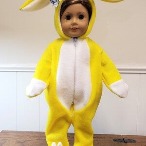 Happy Bunny is a handmade pajamas, onesie, to fit an 18 in or 15 in baby doll such as American Girl, American Boy, Bitty Baby or others image 10