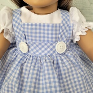 Robe inspirée de Dorothy pour une poupée de 18 pouces telle qu'American Girl, et d'autres image 2