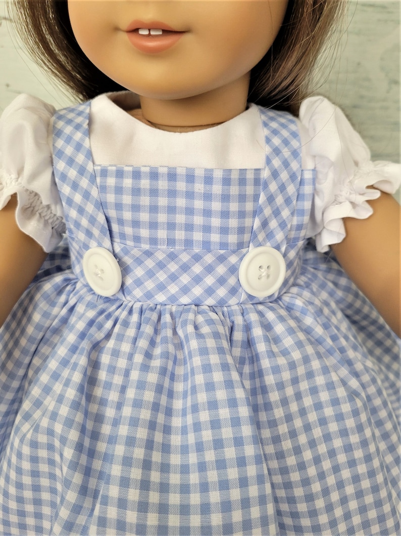 Robe inspirée de Dorothy pour une poupée de 18 pouces telle qu'American Girl, et d'autres image 2