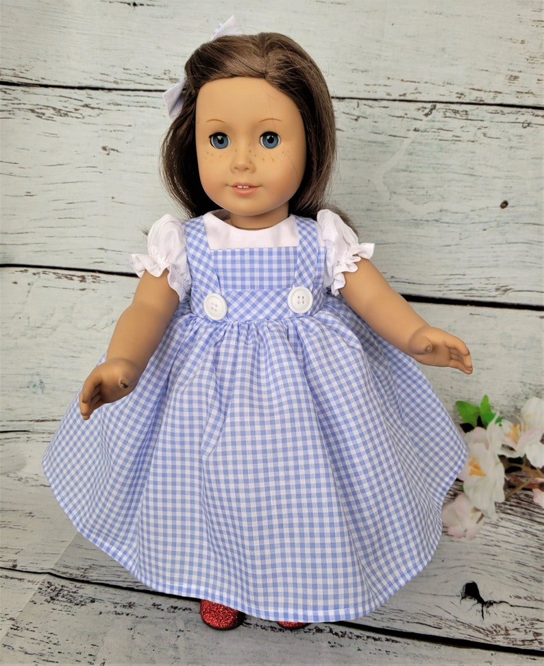 Robe inspirée de Dorothy pour une poupée de 18 pouces telle qu'American Girl, et d'autres image 4