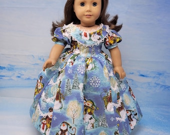 Winter a handmade gown for an 18 inch doll