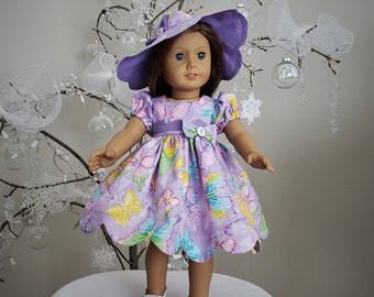 Butterfly Kiss is a handmade dress for an 18 inch doll such as American Girl and others