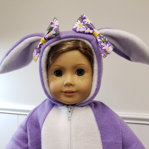 Happy Bunny is a handmade pajamas, onesie, to fit an 18 in or 15 in baby doll such as American Girl, American Boy, Bitty Baby or others image 5