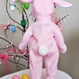 Happy Bunny is a handmade pajamas, onesie, to fit an 18 in or 15 in baby doll such as American Girl, American Boy, Bitty Baby or others image 2