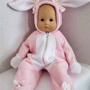 Happy Bunny is a handmade pajamas, onesie, to fit an 18 in or 15 in baby doll such as American Girl, American Boy, Bitty Baby or others image 7