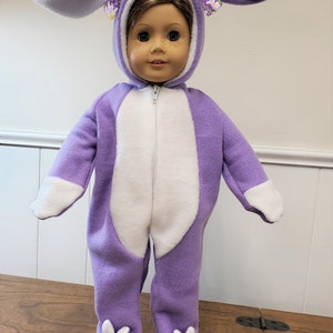 Happy Bunny is a handmade pajamas, onesie, to fit an 18 in or 15 in baby doll such as American Girl, American Boy, Bitty Baby or others image 3
