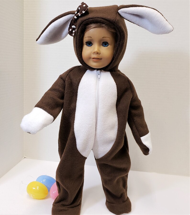 Happy Bunny is a handmade pajamas, onesie, to fit an 18 in or 15 in baby doll such as American Girl, American Boy, Bitty Baby or others image 8