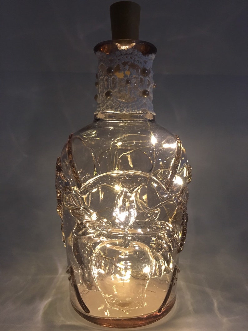 Set of Rose Colored Glass Bottle Lights