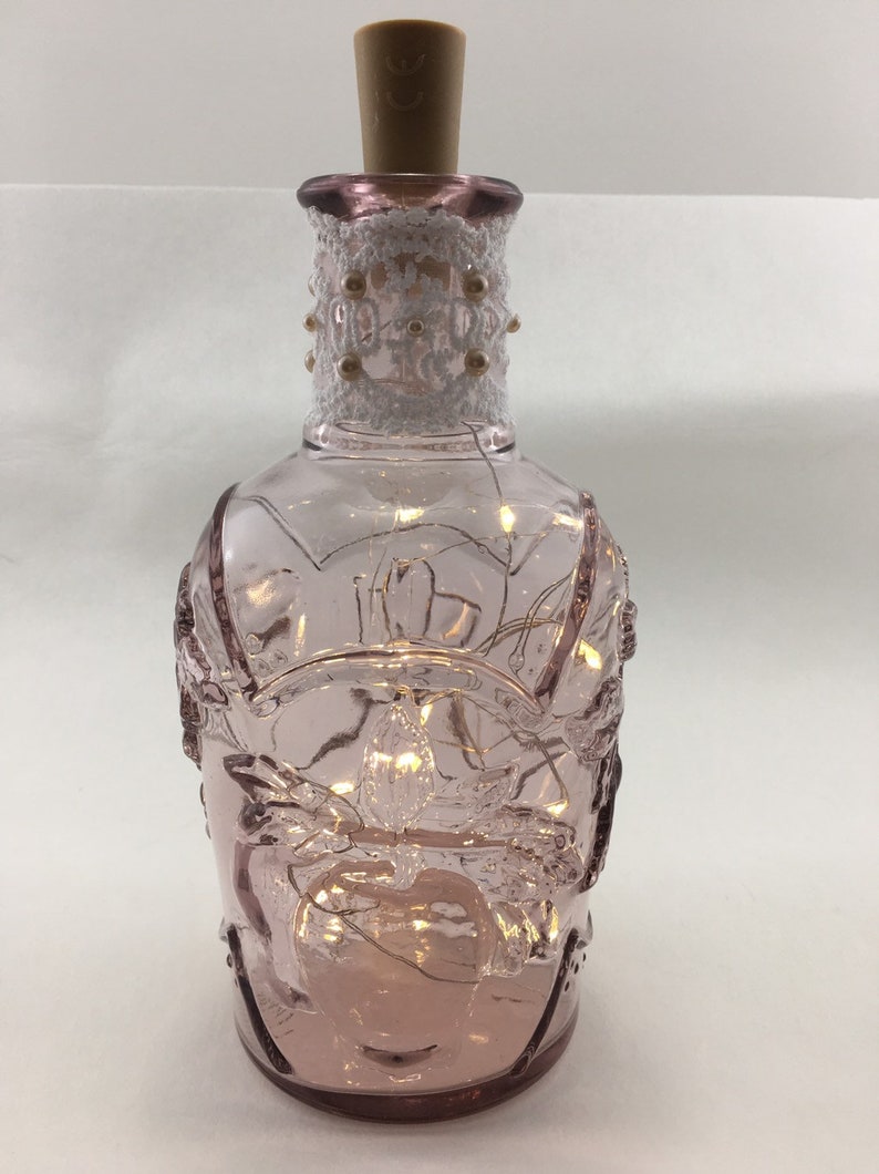 Set of Rose Colored Glass Bottle Lights