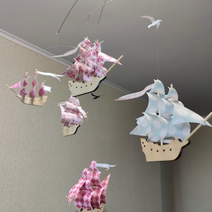 Home Decoration Colorful Sailboat Mobile  Sailing Ship