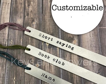 CUSTOMIZABLE bookmark, name bookmark, book club bookmark,  personalized, metal bookmark, simple gift