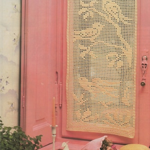 Net Curtains Crochet Pattern PDF Window Dressing, Curtain Panel, Bird Crochet Panel, Vintage Crochet Patterns for the Home . pdf Download