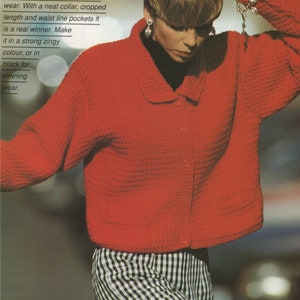 Womens Aran Jacket Knitting Pattern PDF Ladies 34, 36 and 38 inch bust, Vintage Aran Knitting Patterns for Women, e-pattern Download